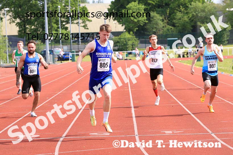 Mens Seniors 200 metres, 2024 North Eastern Track and Field Champs., Middlesbrough.  Photo: David T. Hewitson/Sports for All Pics